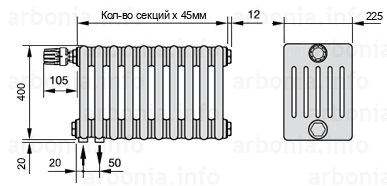 Схема (чертеж) радиатор